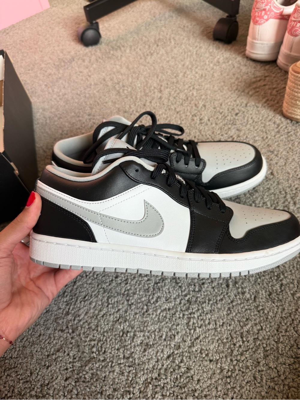 Nike Air Jordan 1 Low — Black, White, Light Smoke Grey
